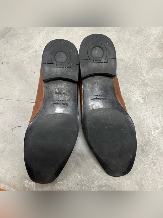 Ferragamo Loafers Brown 8.5 Gancini Silver Horse Bit Buckle Luxury Leather Shoes main image 5